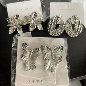SILVER STATEMENT EARRINGS LOT #2